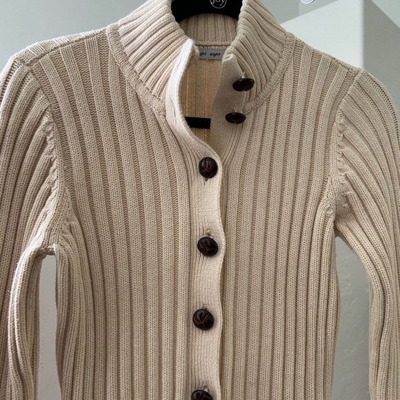 Cream chunky cardigan sweater - size small - Picture 3 of 8